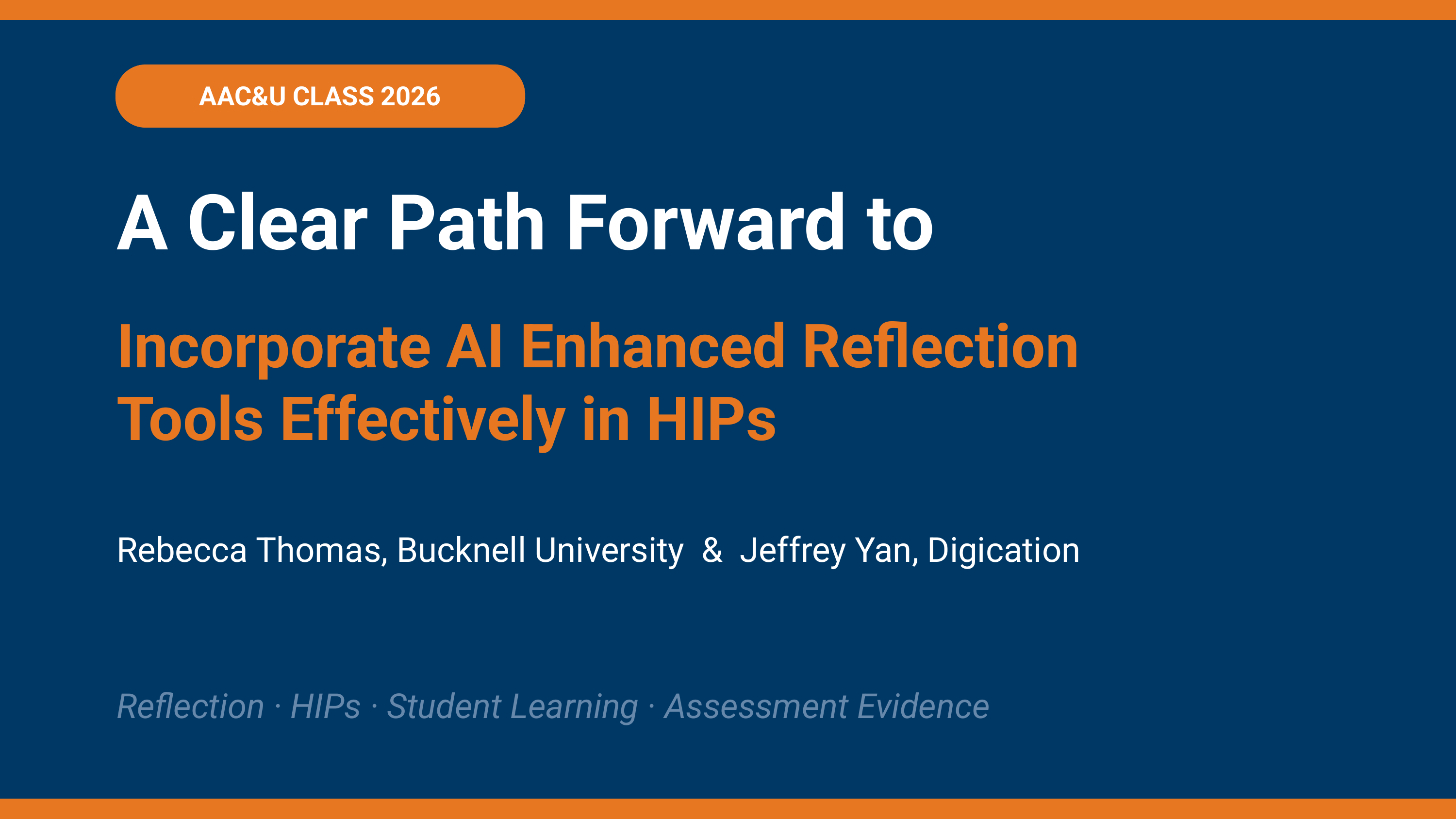 A Clear Path Forward to Incorporate AI Enhanced Reflection Tools Effectively in HIPs - Slide 1